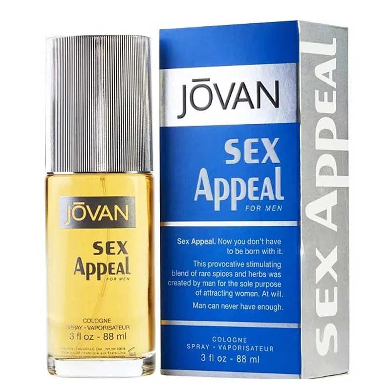 Jovan Sex Appeal Eau de Cologne for Men – Bold & Sensual Scent – 88ml