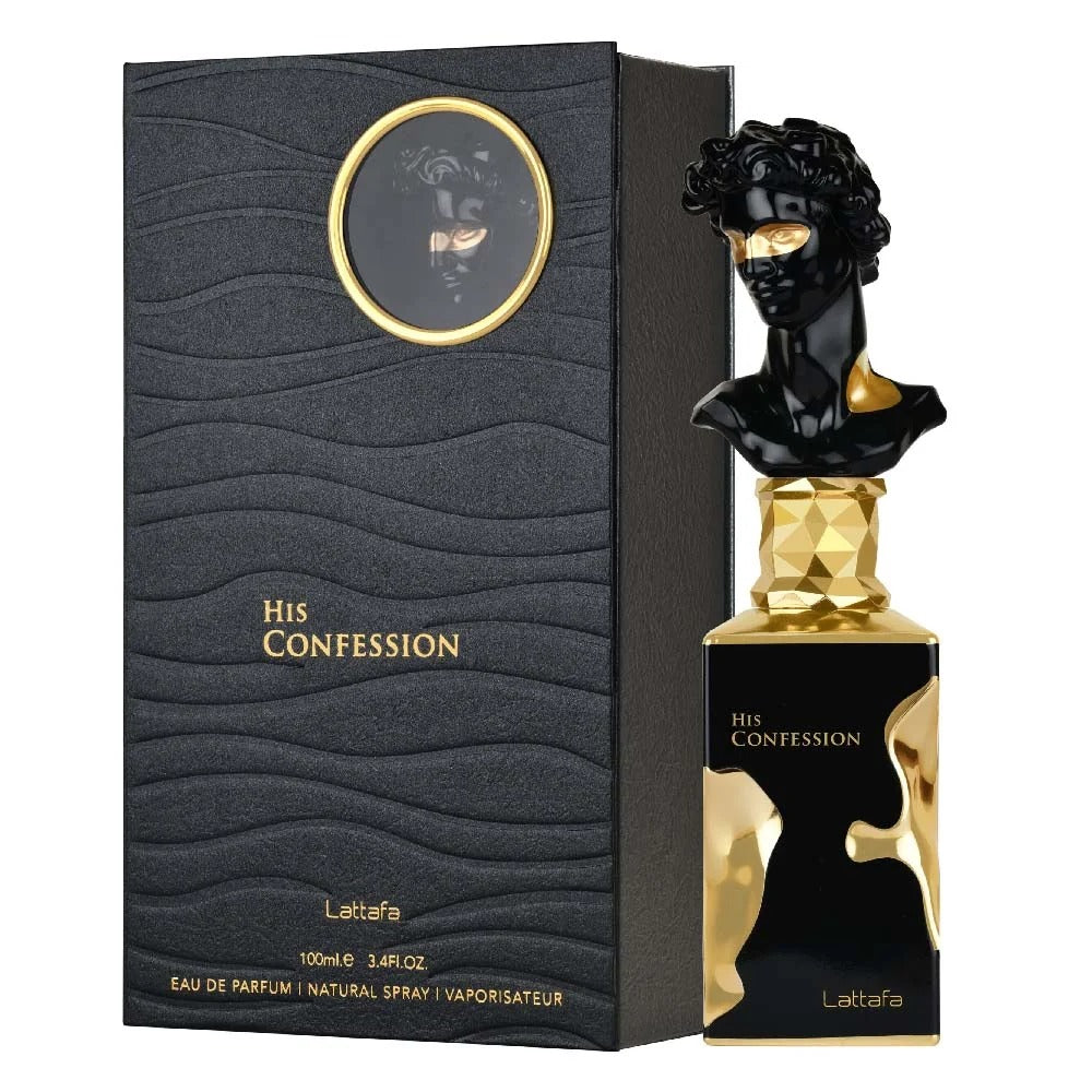 Lattafa His Confession Eau De Parfum 100ml For Men – Sophisticated, Spicy, Woody & Amber Luxury Fragrance