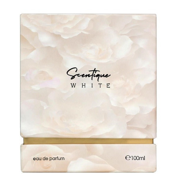 Ahmed Al Maghribi Scentique White Eau De Parfum – Elegant Powdery Floral Perfume for Women 100ml