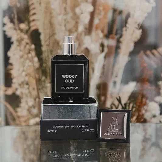 Maison Alhambra Woody Oud Eau De Parfum 80ml – Unisex Fragrance with Oud & Sandalwood Notes