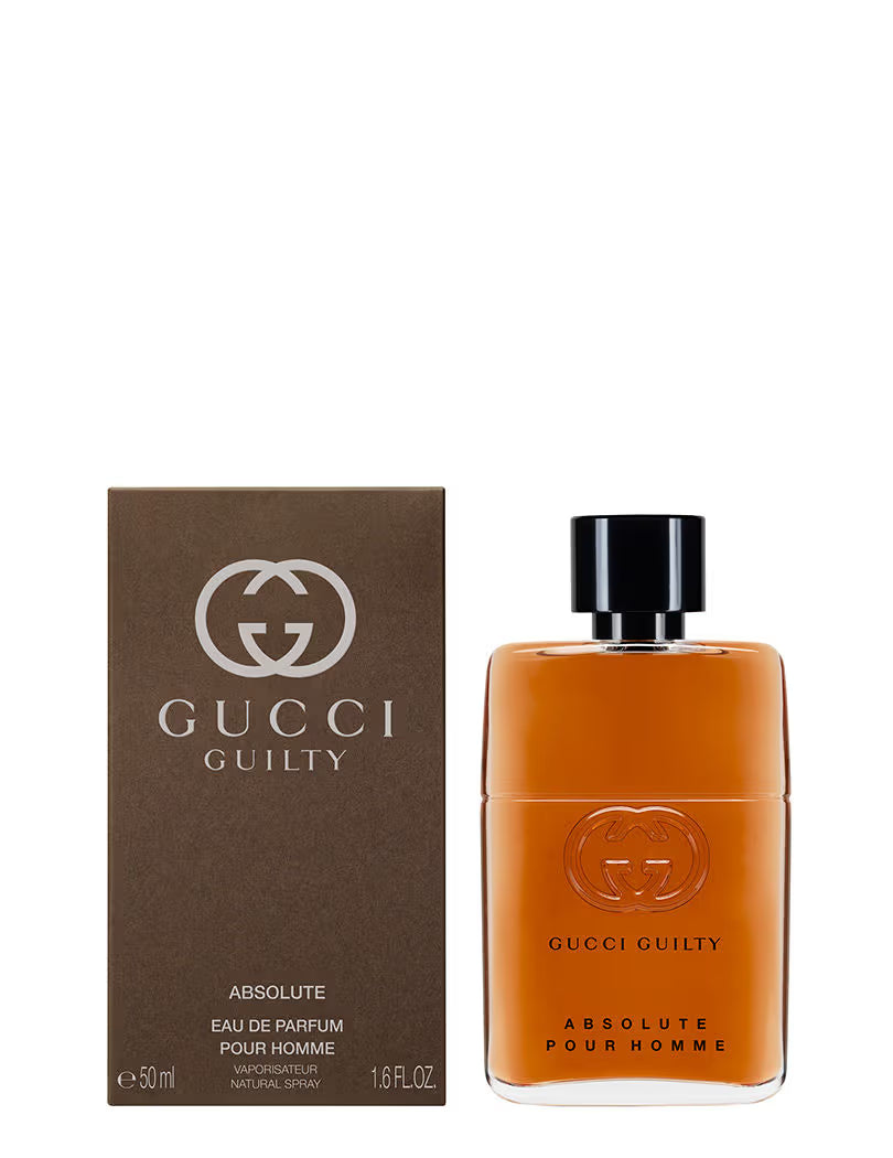Gucci Guilty Absolute Pour Homme perfume bottle and packaging on a white background Gucci Guilty Absolute Pour Homme Eau de Parfum 90 ml (3 fl.oz)