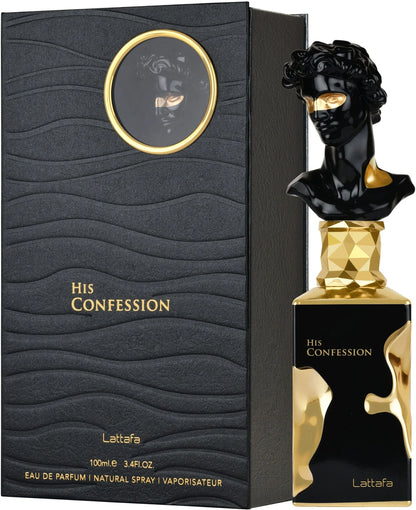Lattafa His Confession Eau de Parfum 100ml | Warm Spicy Men’s Luxury Fragrance