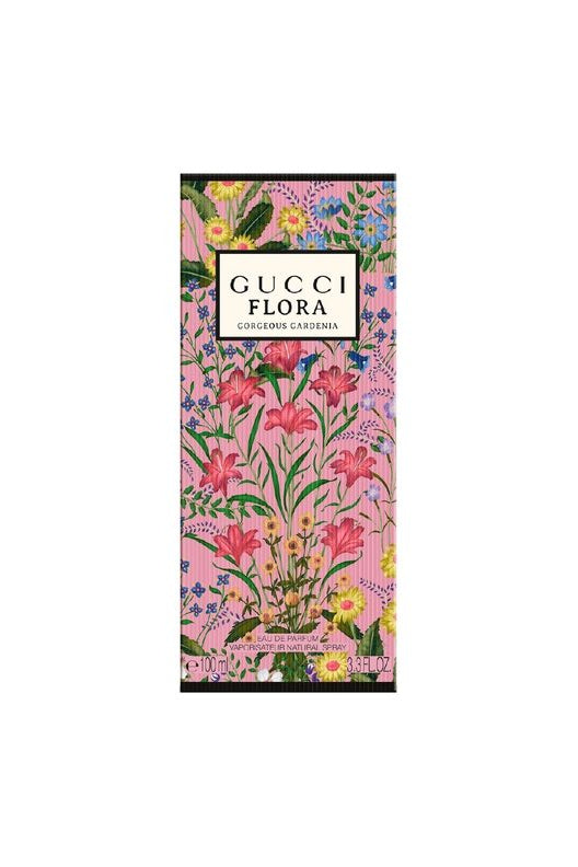 Gucci Flora perfume packaging with floral design on a white background