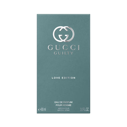 Gucci Guilty Love Edition perfume packaging on a white background Gucci Guilty Love Edition Pour Homme Eau de Parfum 90 ml (3 fl.oz)