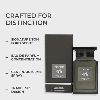 Tom Ford Oud Wood Eau de Parfum 100ml 3.4 fl oz Luxury Unisex Woody Spicy Niche Fragrance