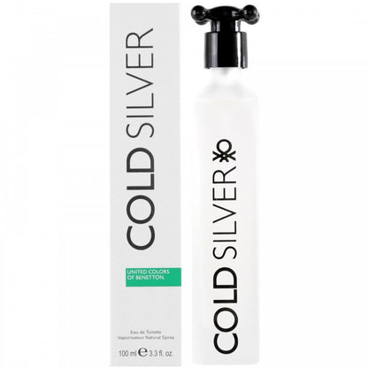 Benetton Cold Silver Eau de Toilette 100ml – Fresh Woody Men’s Fragrance