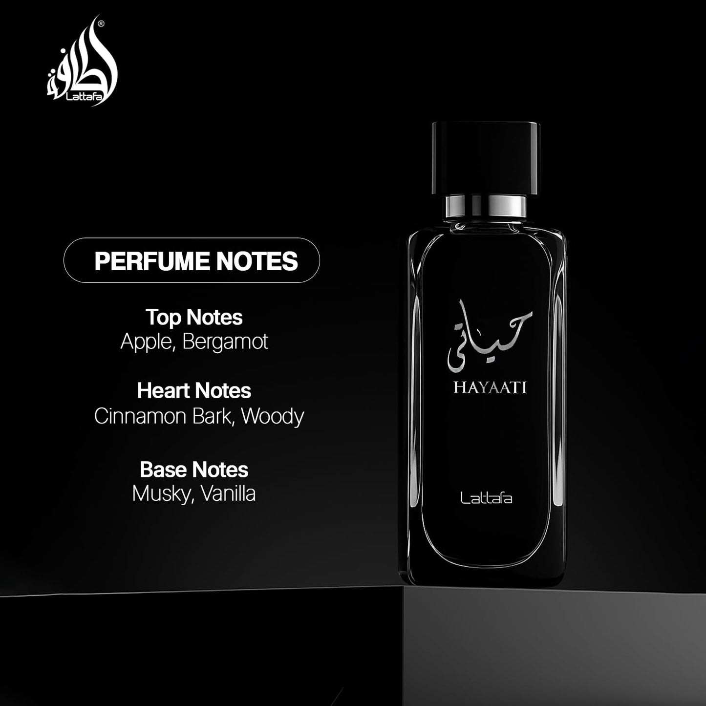 Lattafa Hayaati Black Eau de Parfum 100ml – Woody Spicy Men’s Luxury Fragrance