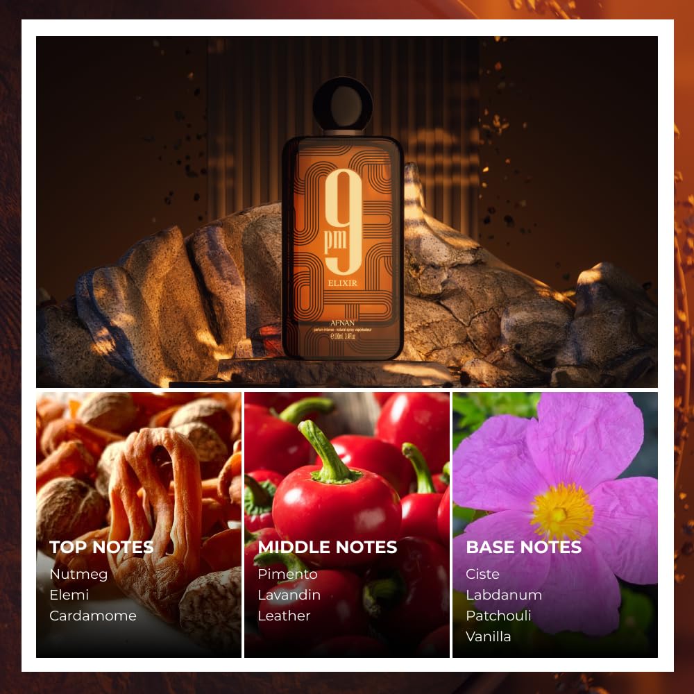 Afnan 9PM Elixir Extrait de Parfum 100ml – Amber Vanilla Men’s Luxury Fragrance