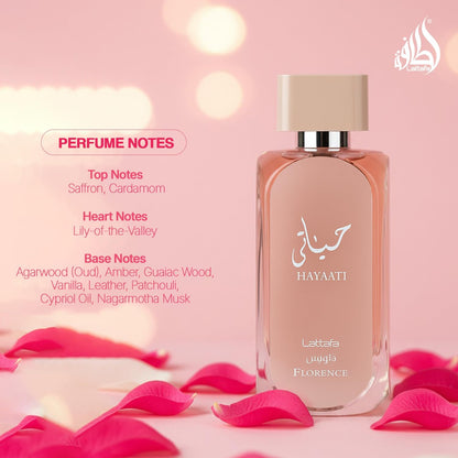 Lattafa Hayaati Florence Eau de Parfum 100ml | Floral Fruity Luxury Women’s Fragrance