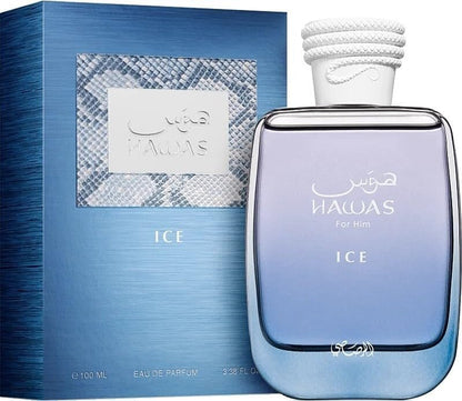 Rasasi Hawas Ice Eau de Parfum for Men 100ml – Fresh Aquatic Citrus Fragrance