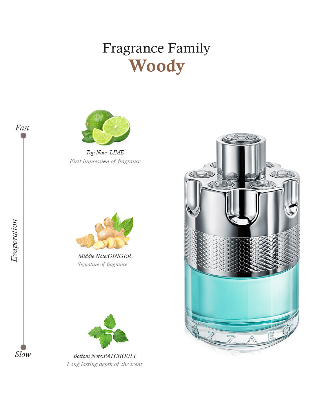 Azzaro Wanted Tonic Eau de Toilette 100ml 3.4 fl oz Men’s Fresh Woody Spicy Perfume for Daily Wear