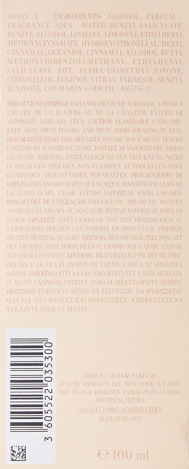 Giorgio Armani Intense Eau de Parfum for Women 100ml – Floral Vanilla Luxury Perfume