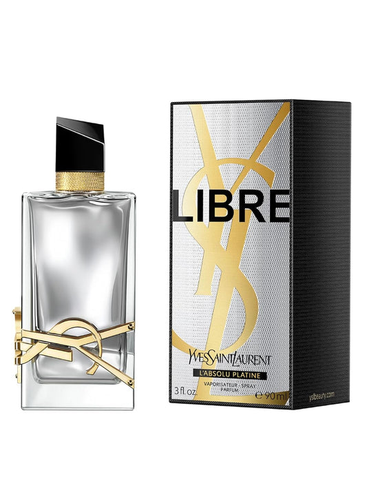 YSL Libre perfume bottle and packaging on a white background Yves Saint Laurent Libre L'Absolu Platine Eau de Parfum 90 ml (3 fl.oz)