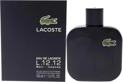 Lacoste L.12.12 Noir Intense Eau de Toilette for Men 100ml – Warm Woody Aromatic Fragrance