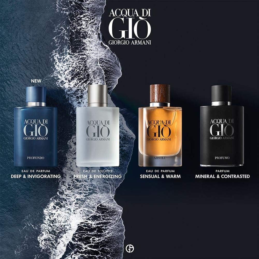 Acqua di Giò Profondo Giorgio Armani Eau de Parfum 125ml 4.2 fl oz Men’s Marine Aromatic Woody Fragrance