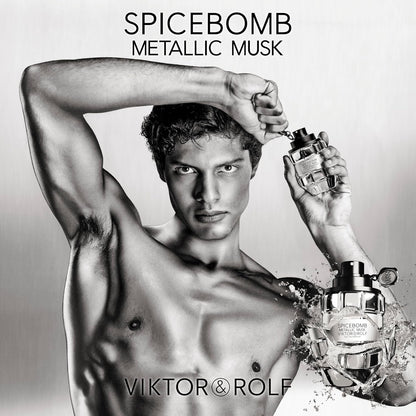 Viktor & Rolf Spicebomb Metallic Musk Eau de Parfum 90ml 3.04 fl oz Intense Musky Woody Men’s Perfume