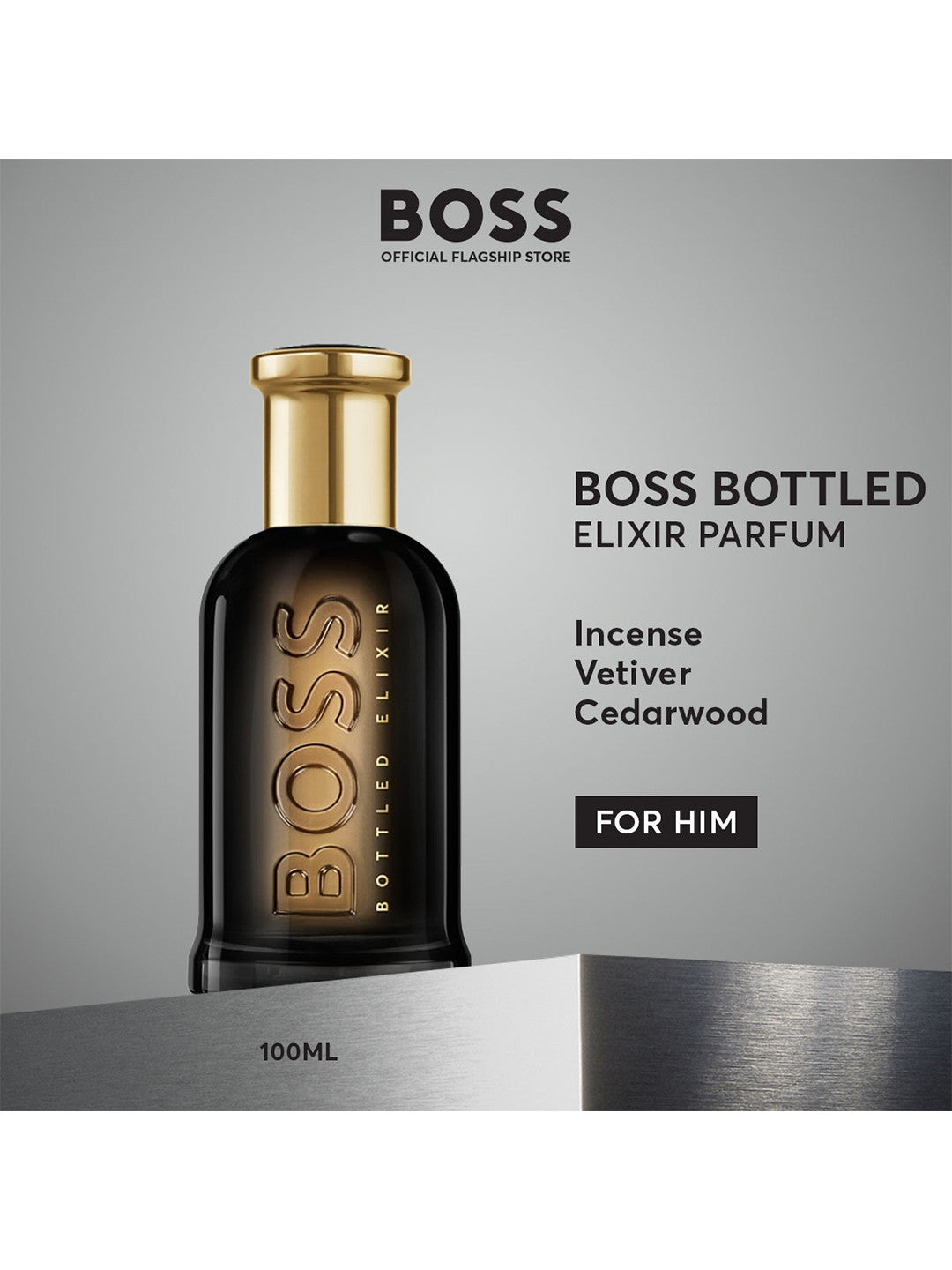 Hugo Boss Bottled Elixir Parfum Intense 100ml 3.3 fl oz Men’s Rich Woody Spicy Luxury Fragrance