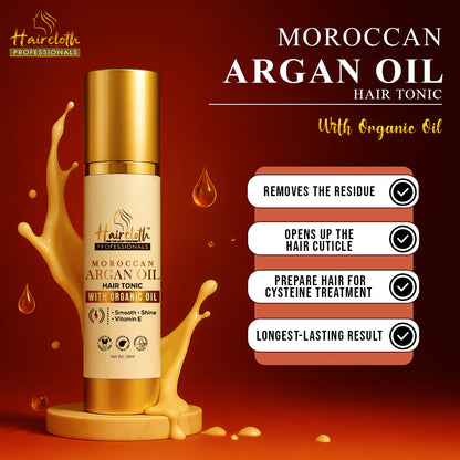 Haircloth Professionals Moroccan Argan Oil Hair Tonic 50ML Anti Frizz Shine Boost Smoothing Serum for Dry Damaged and Unmanageable Hair