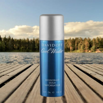 DAVIDOFF Cool Water Body Spray for Men – Long-Lasting Deodorant, Fresh Aquatic Fragrance (150ml)