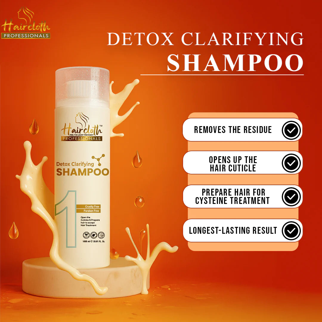 Haircloth Professionals Detox Clarifying Shampoo Deep Cleansing Pre Treatment Hair Preparation Shampoo