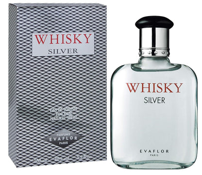Evaflor Whisky Silver Eau De Toilette for Men, 100ml