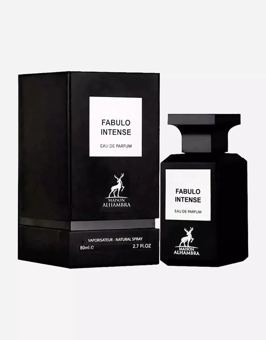 Fabulo Intense by Maison Alhambra Eau De Parfum – Bold Leather Woody Scent for Men 80ml