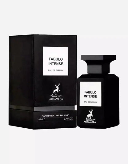 Fabulo Intense by Maison Alhambra Eau De Parfum – Bold Leather Woody Scent for Men 80ml