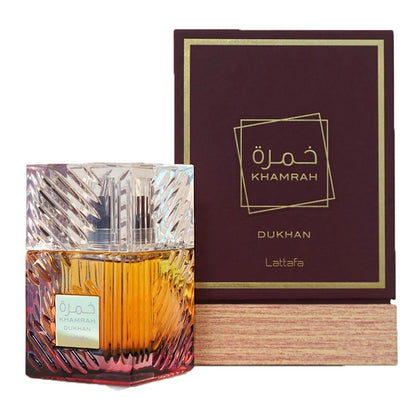 Lattafa Khamrah Dukhan Eau De Parfum 100ml for Men Premium Luxury Long Lasting Smoky Spicy Warm Woody Oriental Aromatic Fragrance