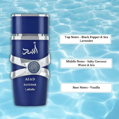 Lattafa Asad Zanzibar Long Lasting Unisex Eau de Parfum Spray – 100ml