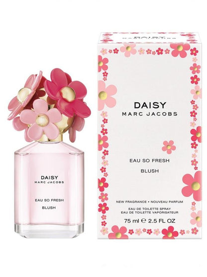 Marc Jacobs Daisy Eau So Fresh Blush perfume bottle and packaging on a white background