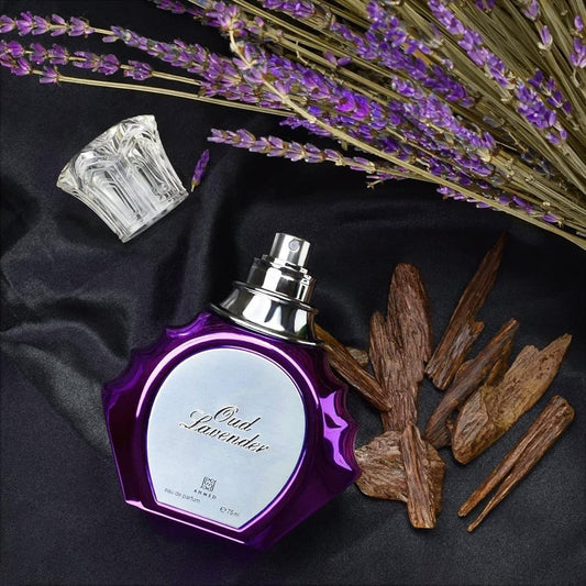 Ahmed Al Maghribi Lavender Oud Eau De Parfum 75ml – Soothing Floral Oud Perfume for Men & Women