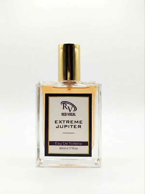 Perfume bottle labeled 'Extreme Jupiter' by Red Vocal on a white background Red Vocal Extreme Jupiter Premium Perfume Eau De Toilette 50ml – Long Lasting Women's Fragrance