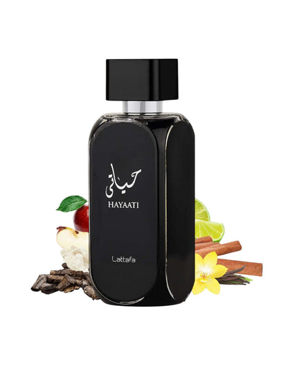 Lattafa Hayaati Black Eau de Parfum 100ml – Woody Spicy Men’s Luxury Fragrance