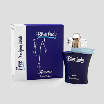 Rasasi Blue Lady Eau De Parfum 40ml With Free Deodorant Spray – Long-Lasting Floral Designer Perfume For Women