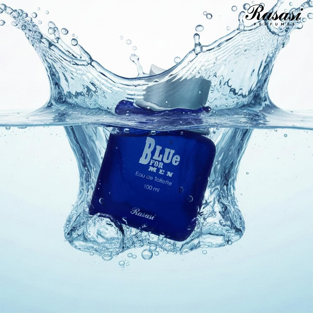 Rasasi Blue for Men Eau De Parfum 100ml – Long-Lasting Fresh Woody Aromatic Designer Perfume