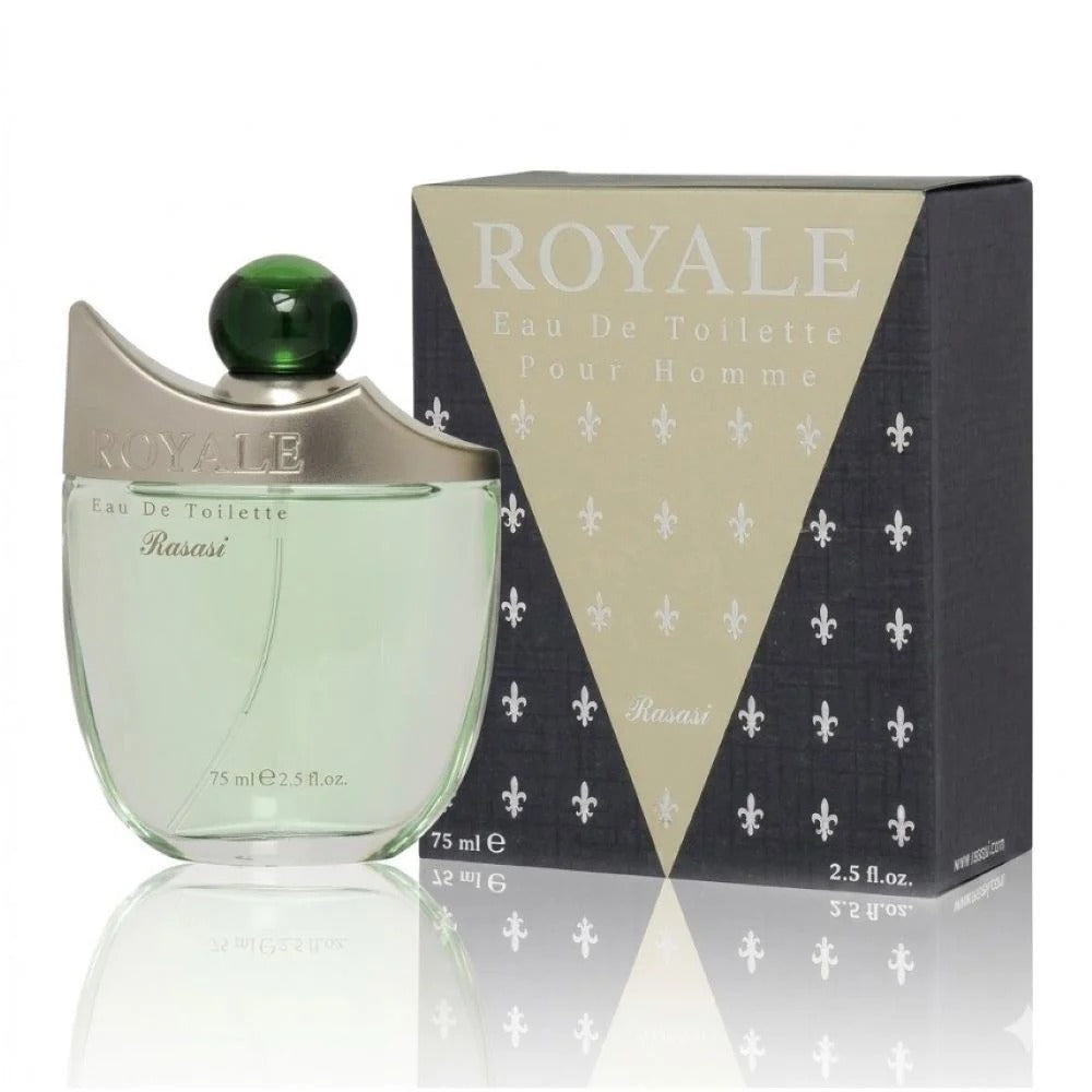 Rasasi Royale Pour Homme Eau De Toilette 75ml – Long-Lasting Classic Woody Aromatic Designer Perfume For Men