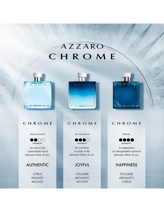 Azzaro chrome eau de toilette 100ml for men – fresh aquatic citrus woody designer fragrance