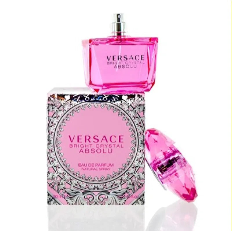 Versace Bright Crystal Absolu Eau De Parfum 90ml For Women – New, Elegant & Luxurious Long-Lasting Floral Fruity Designer Fragrance