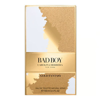 Carolina Herrera Bad Boy Gold Fantasy Eau De Toilette 100ml For Men – Luxury Long-Lasting Aromatic Woody Designer Fragrance