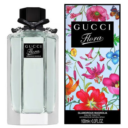 Gucci Glamorous Magnolia Eau De Toilette Spray 100ml / 3.4 Fl Oz For Women – Elegant Floral Long-Lasting Luxury Designer Fragrance