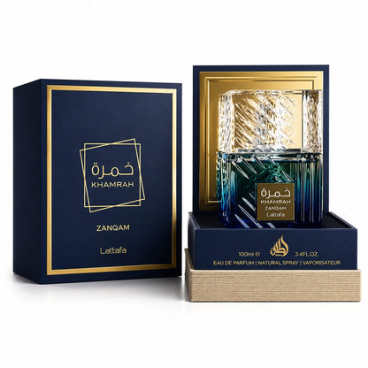 Lattafa Khamrah Zanqam Eau De Parfum 100ml For Men & Women – Oriental, Spicy, Gourmand & Woody Unisex Fragrance