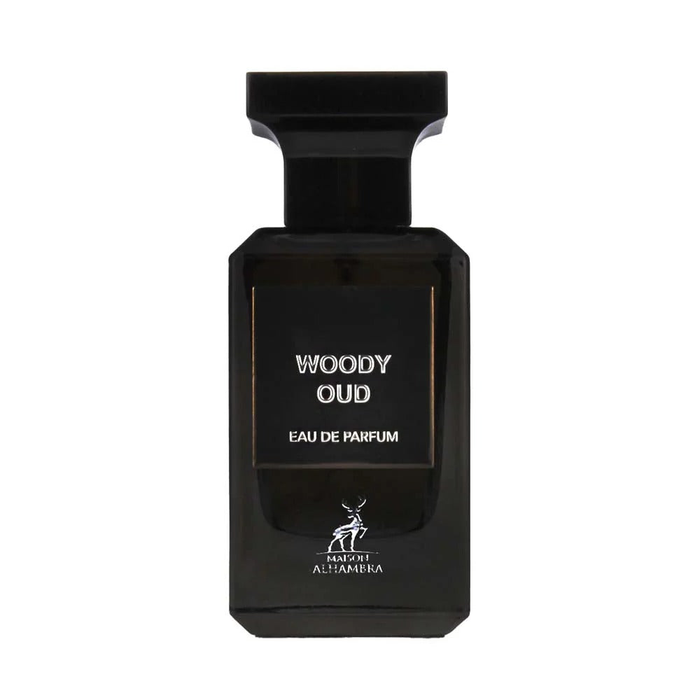 Maison Alhambra Woody Oud Eau De Parfum 80ml – Unisex Fragrance with Oud & Sandalwood Notes