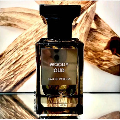 Maison Alhambra Woody Oud Eau De Parfum 80ml – Unisex Fragrance with Oud & Sandalwood Notes