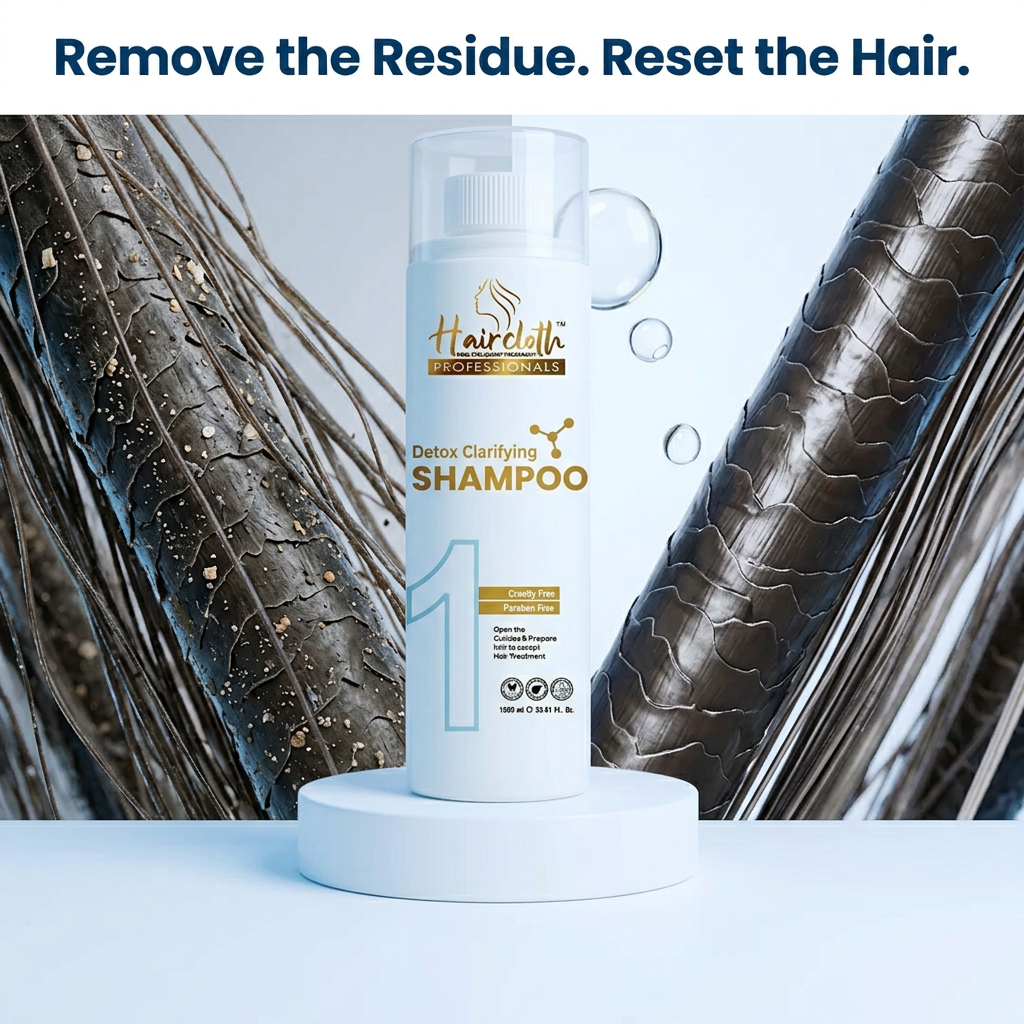 Haircloth Professionals Detox Clarifying Shampoo Deep Cleansing Pre Treatment Hair Preparation Shampoo