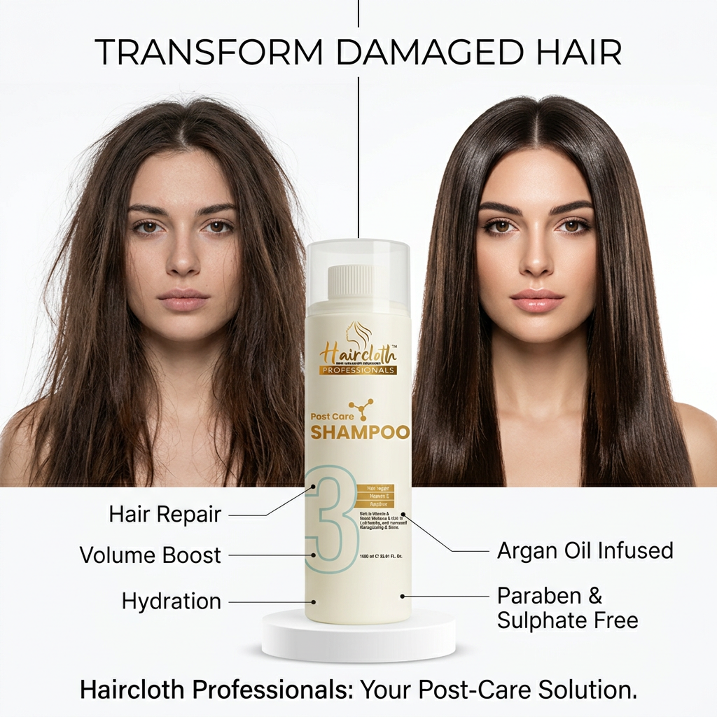 Haircloth Professionals Post Care Shampoo 1000ML Paraben and Sulphate Free Repair Moisturizing Strengthening Volume Boost Shampoo