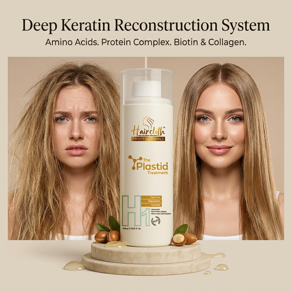 Haircloth Professionals The Plastia Treatment Anti Aging Keratin Repair Hair Treatment Smooth Hydrate Rejuvenate with Natural Ingredients