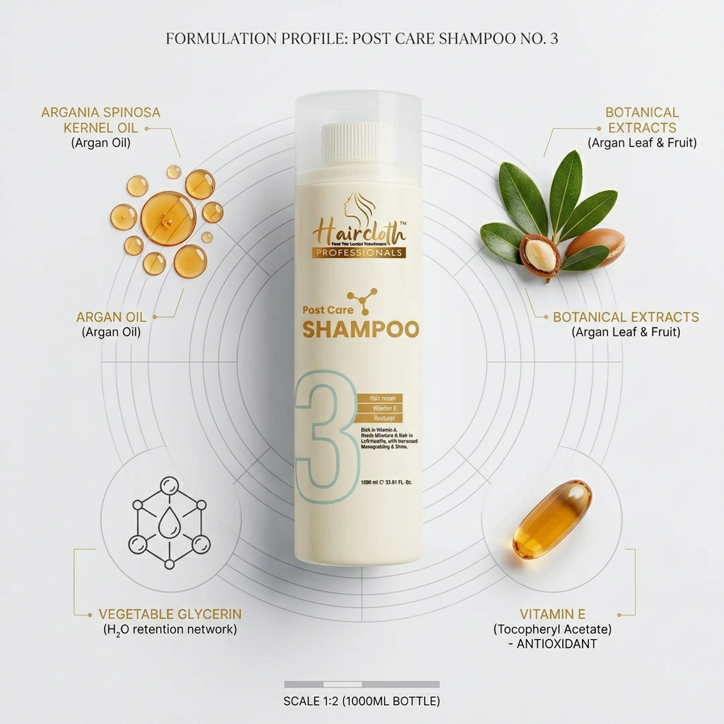 Haircloth Professionals Post Care Shampoo 1000ML Paraben and Sulphate Free Repair Moisturizing Strengthening Volume Boost Shampoo