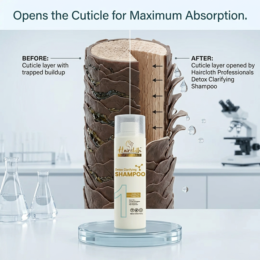 Haircloth Professionals Detox Clarifying Shampoo Deep Cleansing Pre Treatment Hair Preparation Shampoo