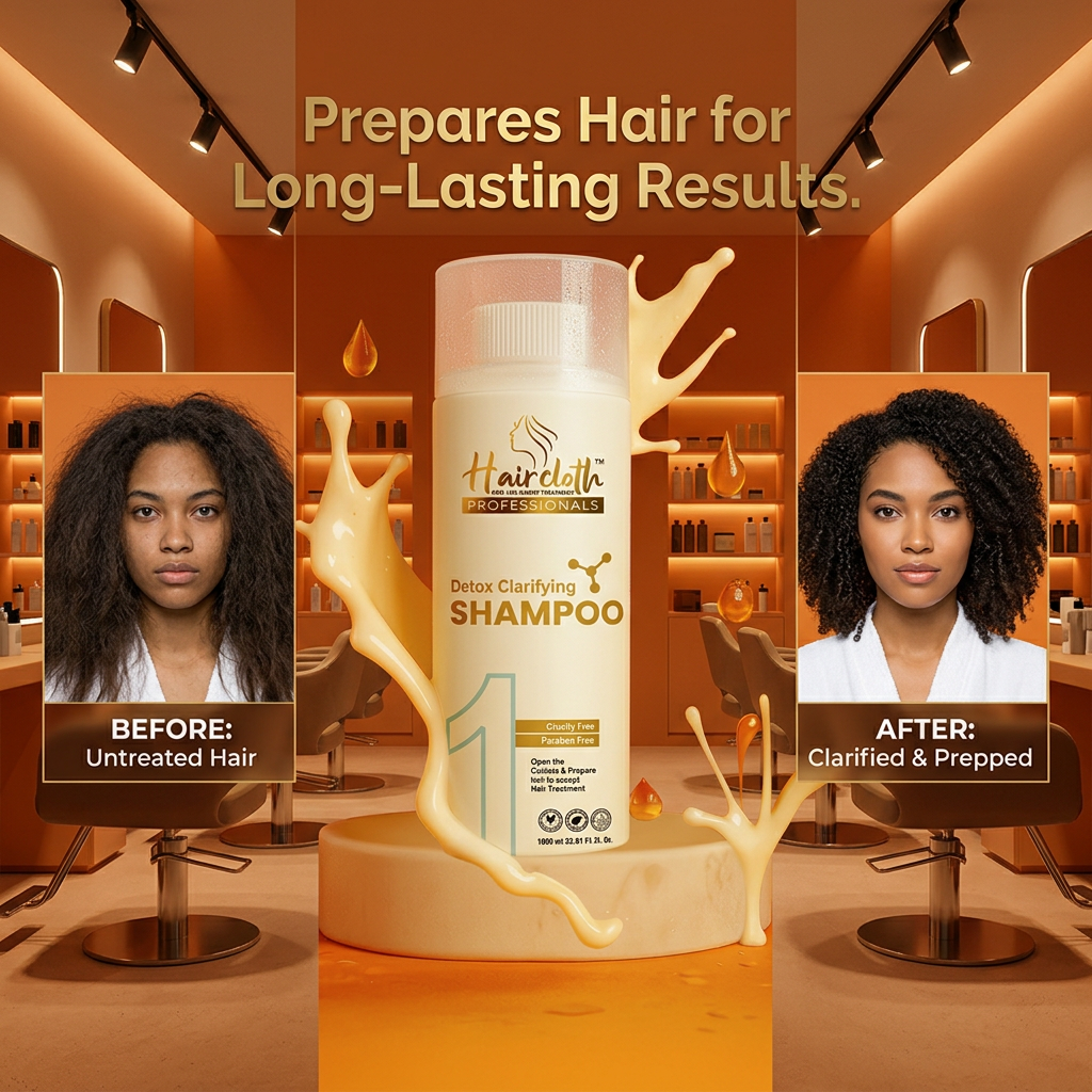 Haircloth Professionals Detox Clarifying Shampoo Deep Cleansing Pre Treatment Hair Preparation Shampoo