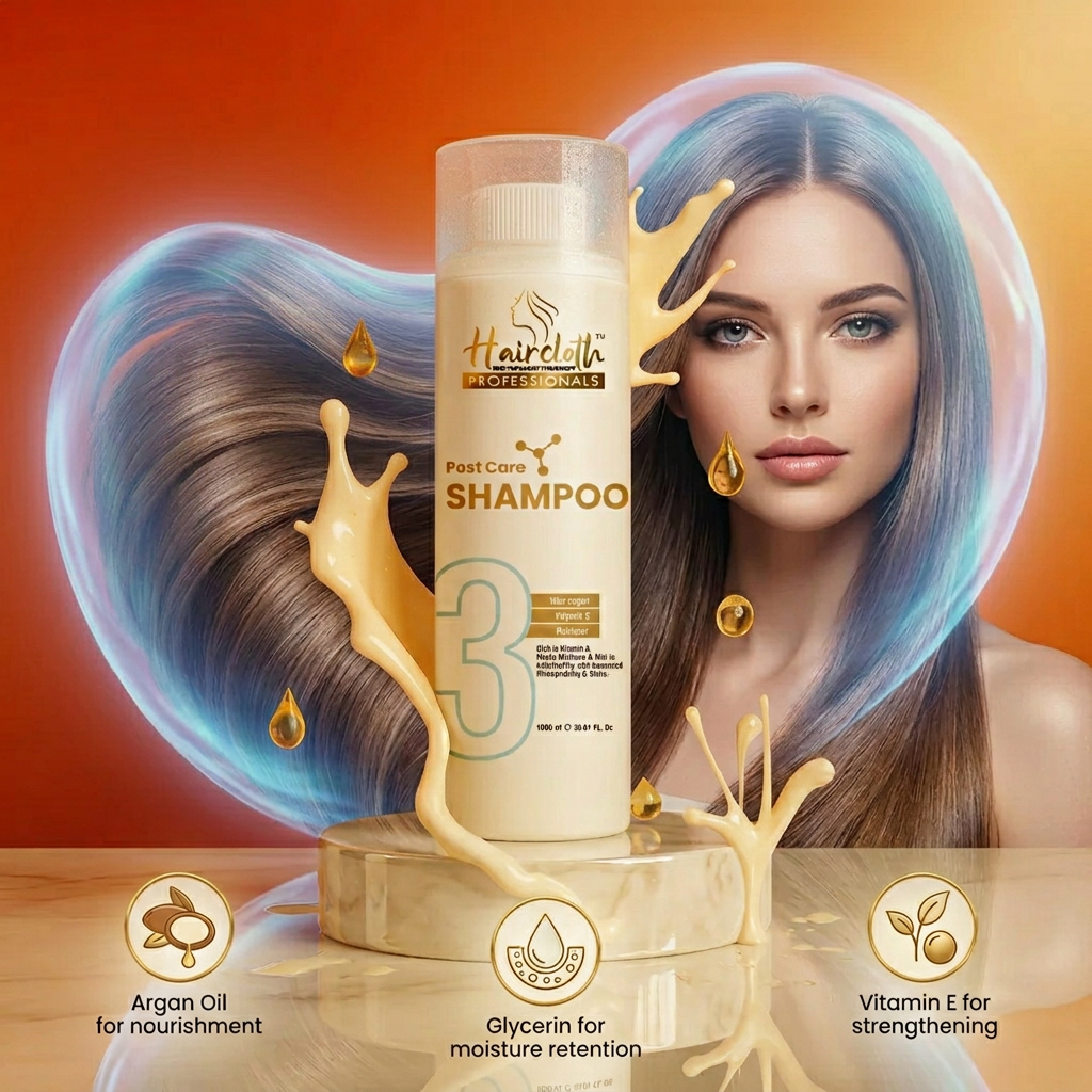Haircloth Professionals Post Care Shampoo 1000ML Paraben and Sulphate Free Repair Moisturizing Strengthening Volume Boost Shampoo